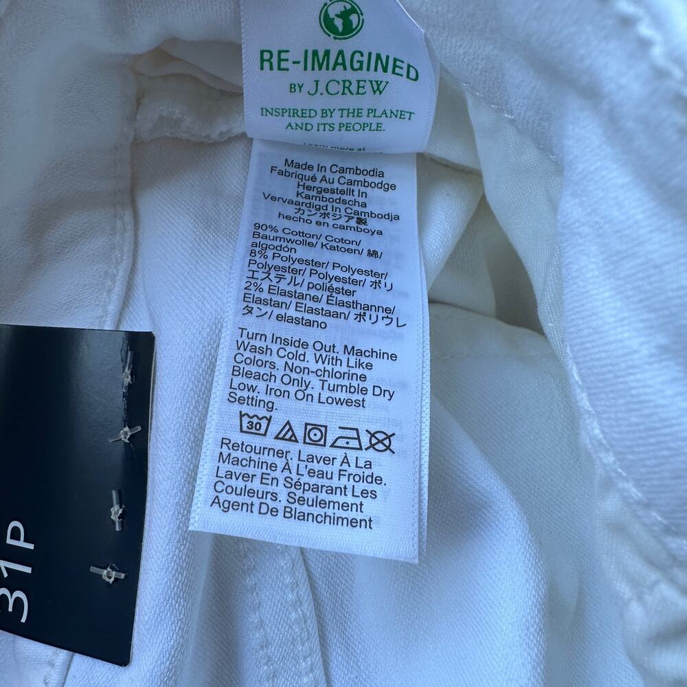 j.crew factory flare crop jeans signature stretch white denim bx545 women p31 - Picture 9 of 10
